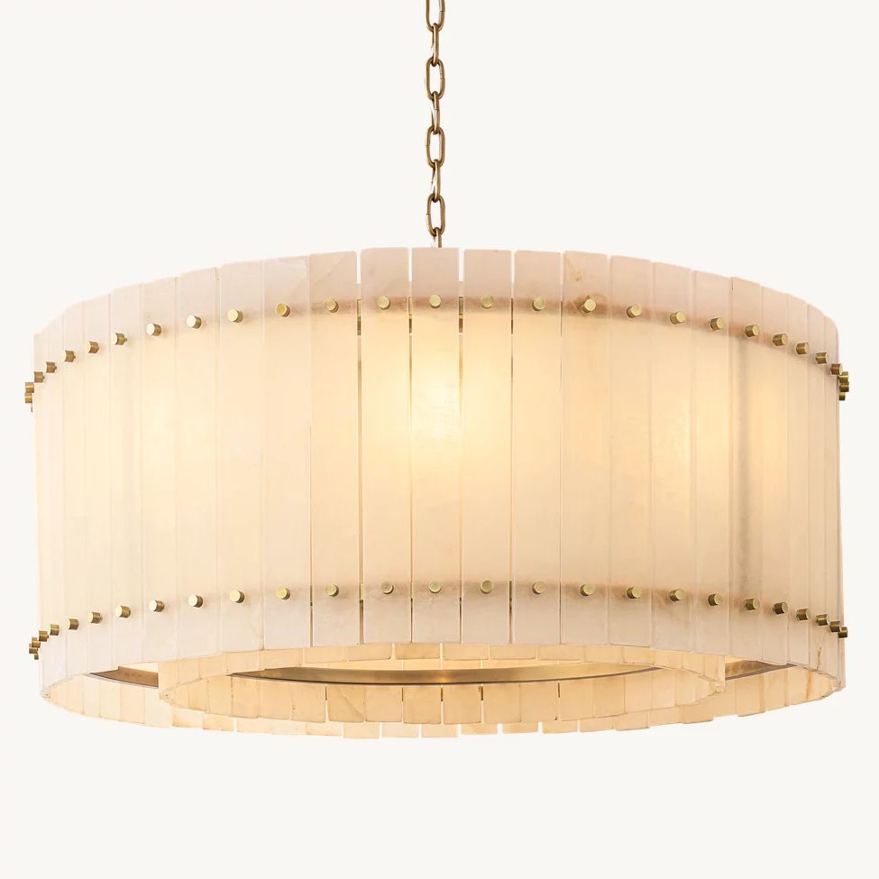 Sanrico Alabaster Round Chandelier 37"
