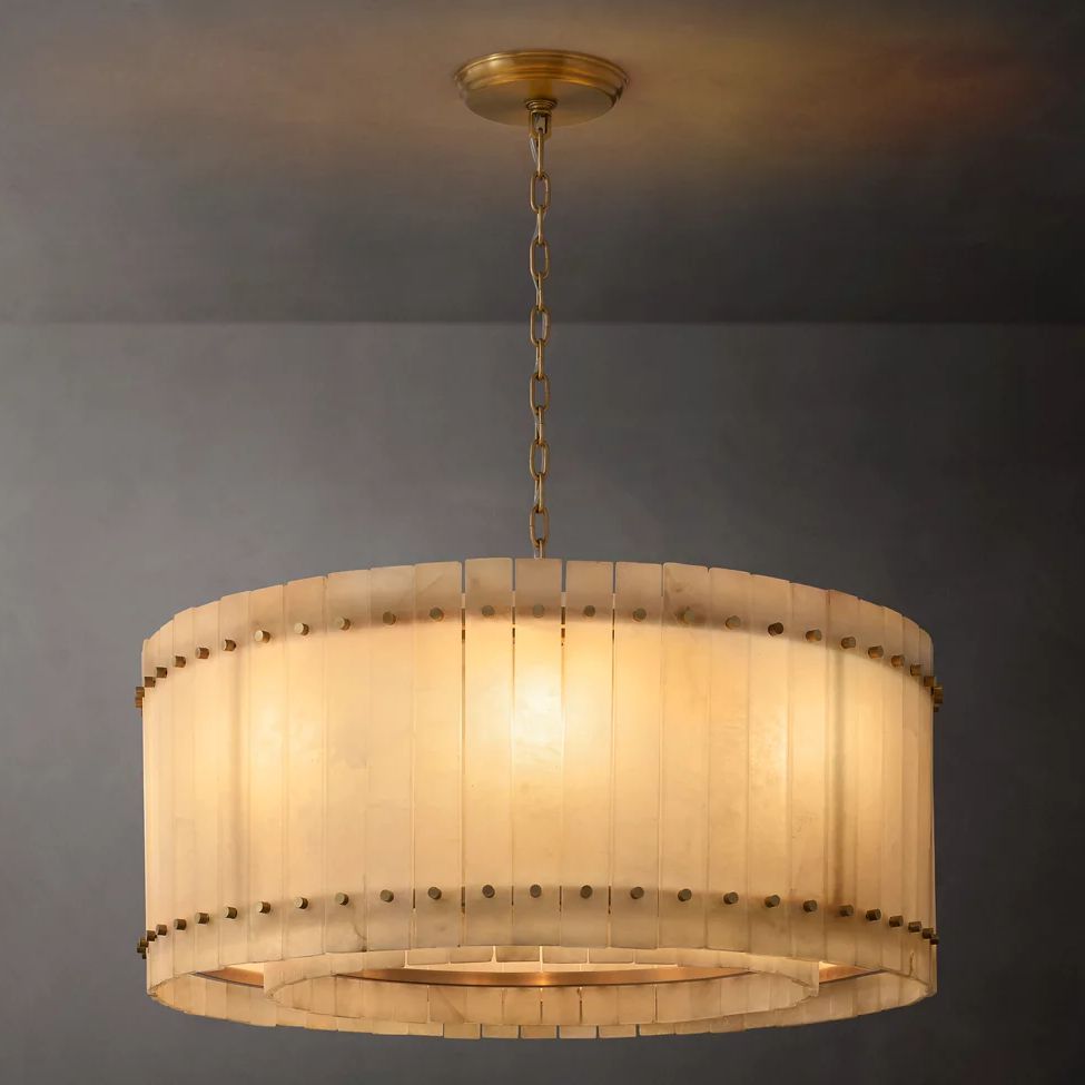 Sanrico Alabaster Round Chandelier 37"