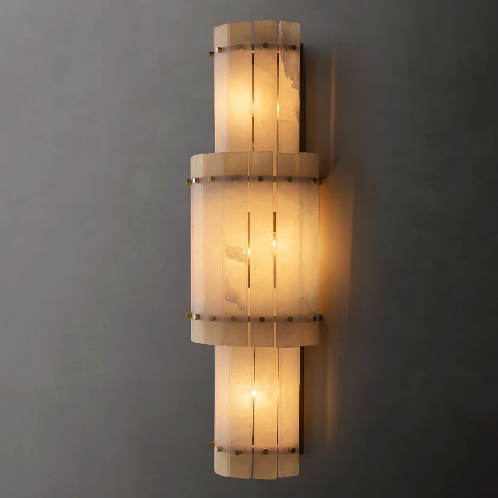 Sanrico Alabaster Round Wall Sconce
