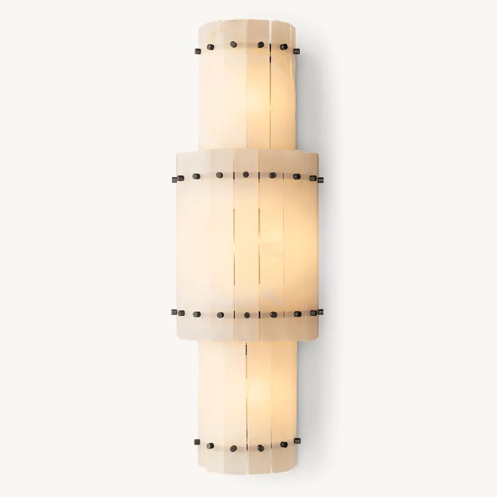 Sanrico Alabaster Round Wall Sconce