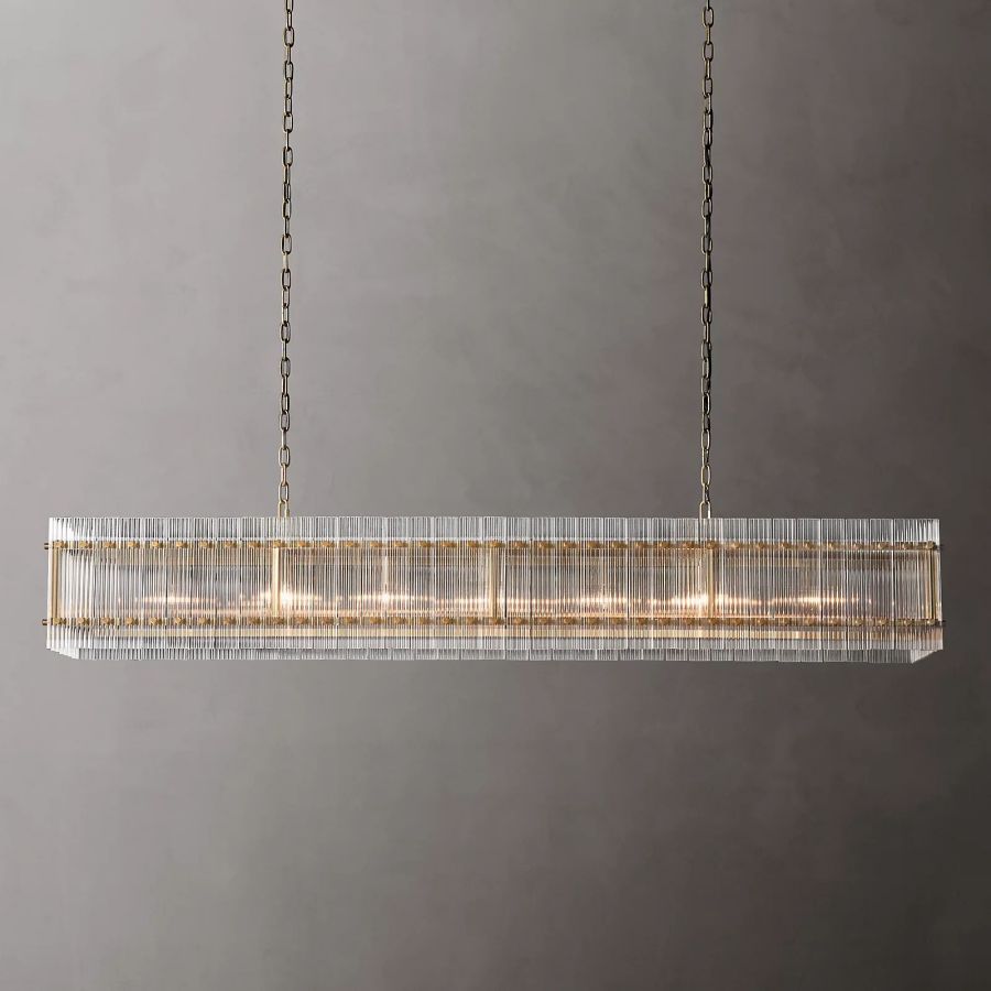 Sanrico Glass Rectangle Chandelier 72"