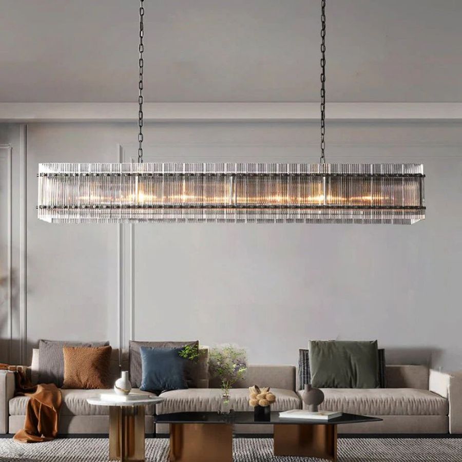 Sanrico Glass Rectangle Chandelier 72"
