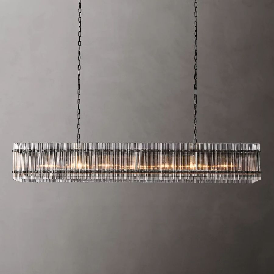 Sanrico Glass Rectangle Chandelier 72"