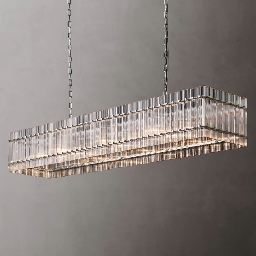 Sanrico Glass Rectangle Chandelier 72"
