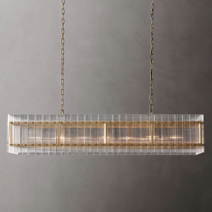 Sanrico Glass Rectangle Chandelier 54"