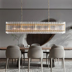 Sanrico Glass Rectangle Chandelier 54"