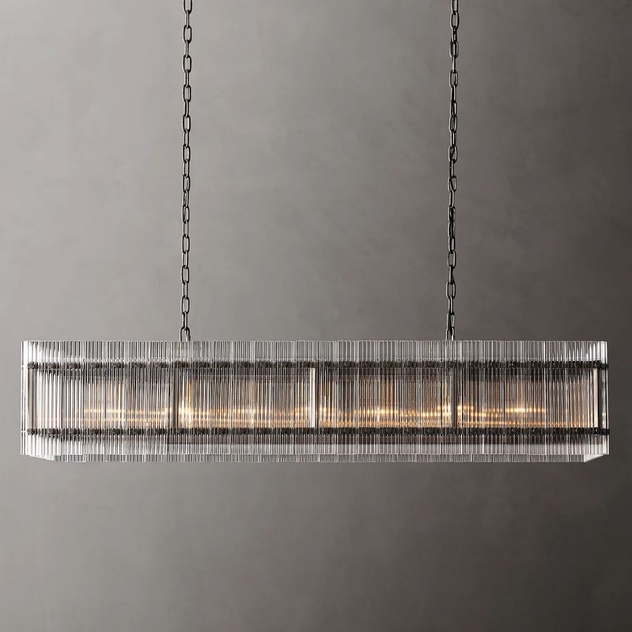 Sanrico Glass Rectangle Chandelier 54"