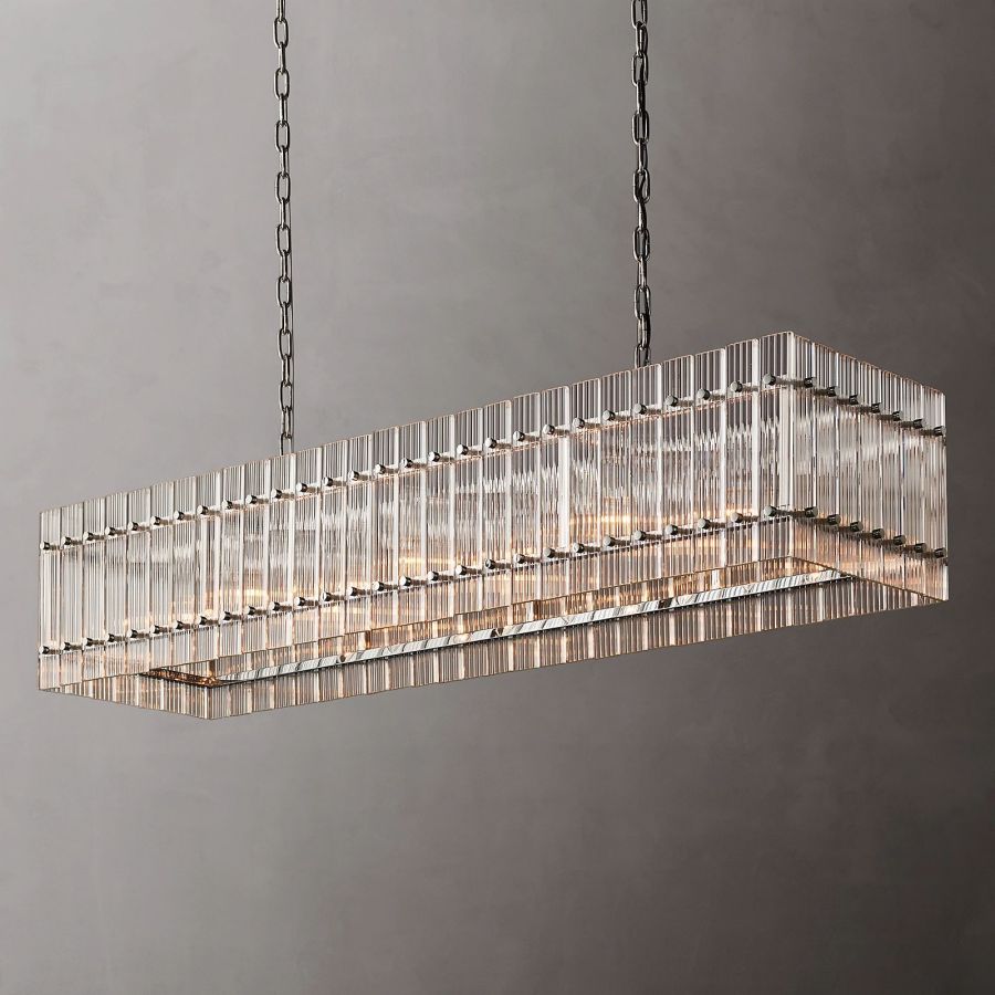 Sanrico Glass Rectangle Chandelier 54"