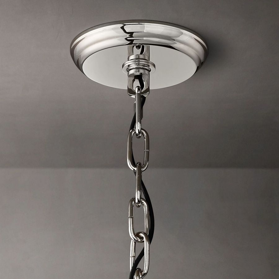 Sanrico Glass Two-Tier Round Chandelier 37"