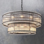 Sanrico Glass Two-Tier Round Chandelier 60"