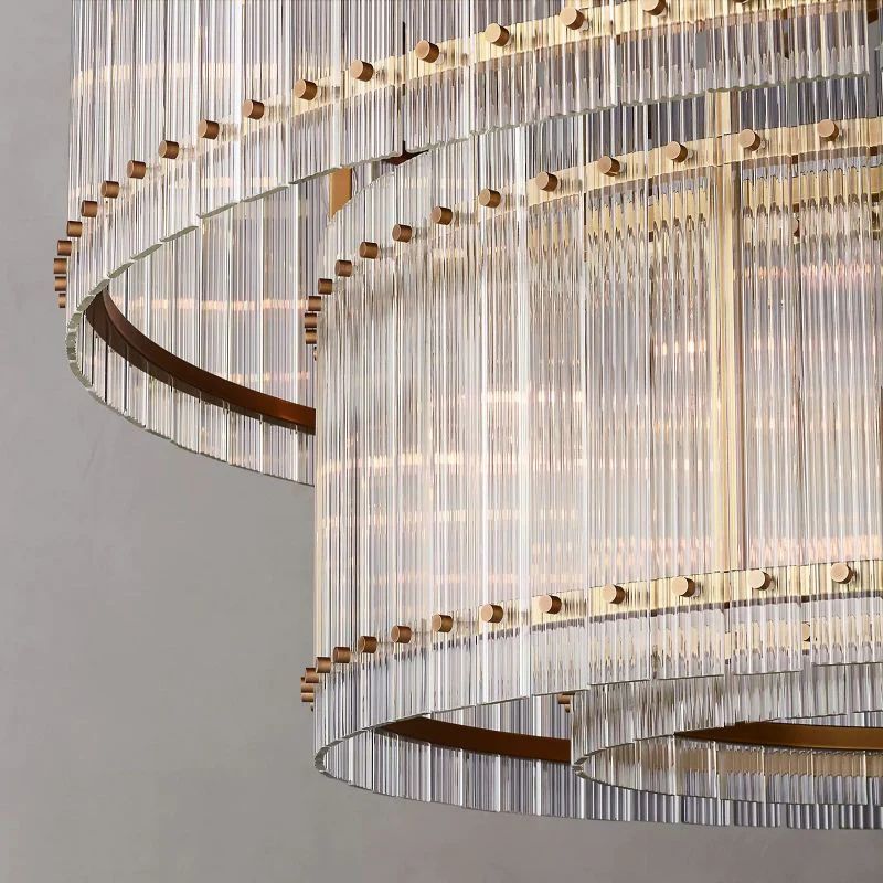 Sanrico Glass Two-Tier Round Chandelier 60"