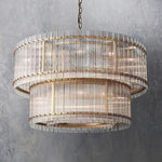 Sanrico Glass Two-Tier Round Chandelier 48"