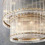 Sanrico Glass Two-Tier Round Chandelier 37"