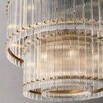 Sanrico Glass Two-Tier Round Chandelier 37"