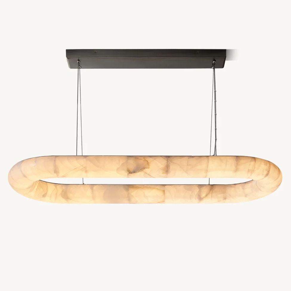 Rivent Alabaster Oval Chandelier 57"
