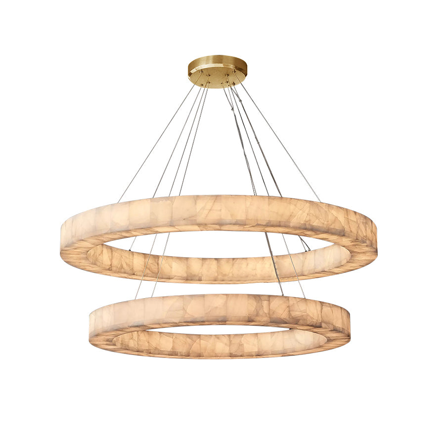 Rivent Alabaster Two-Tier Round Chandelier 60"