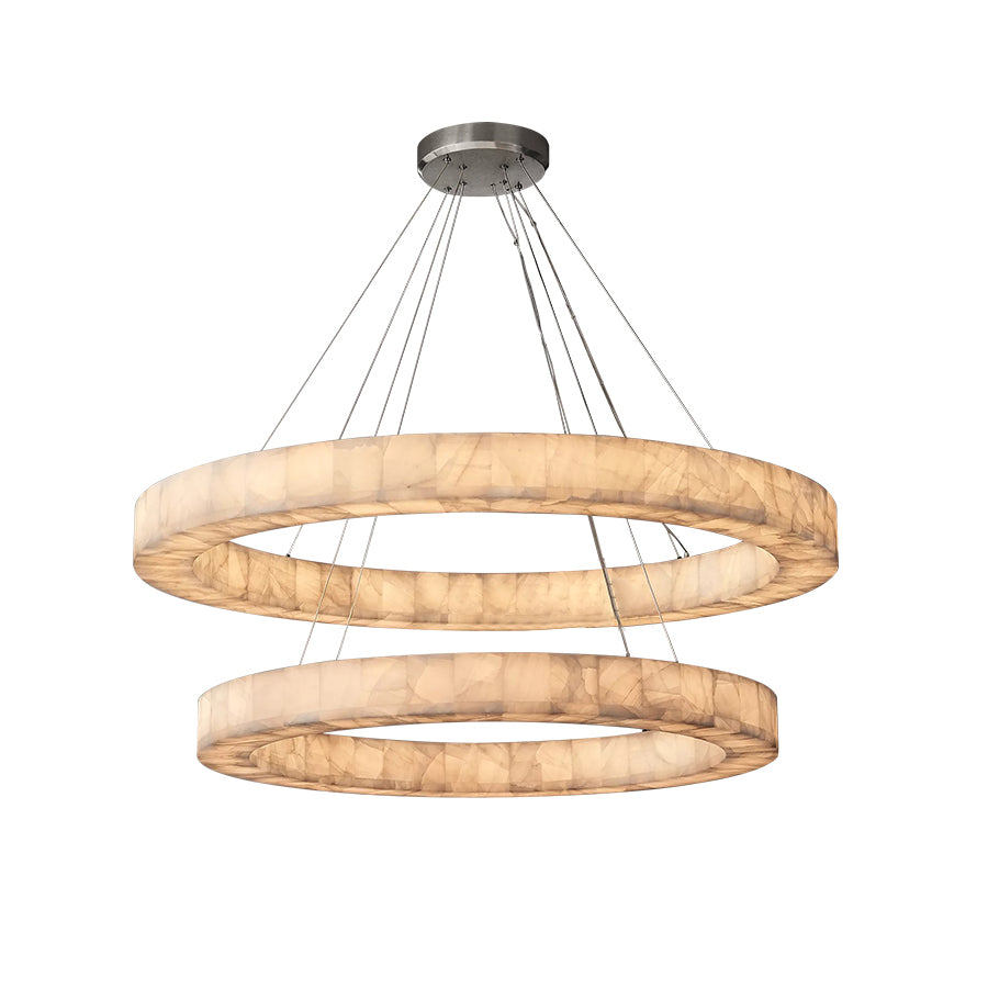 Rivent Alabaster Two-Tier Round Chandelier 60"