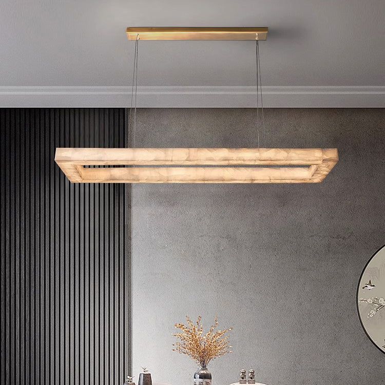 Rivent Alabaster Rectangular Chandelier 72"