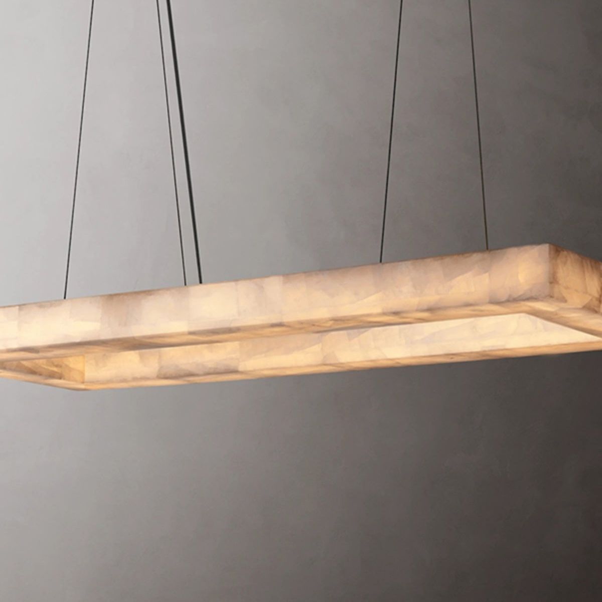 Rivent Alabaster Rectangular Chandelier 54"