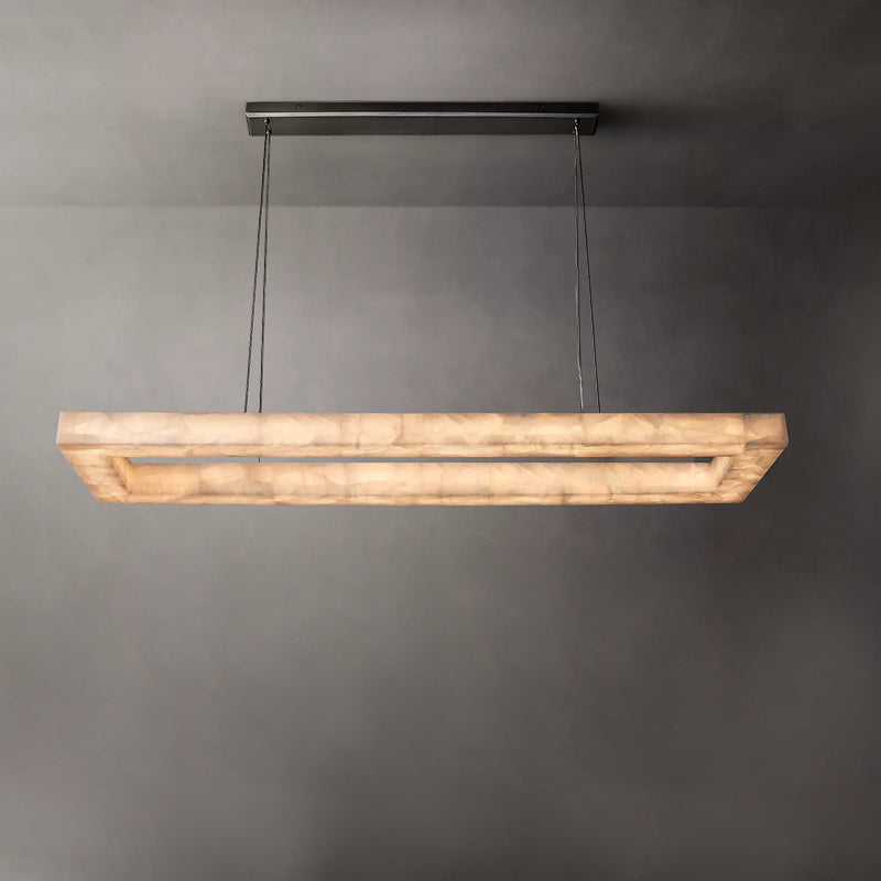 Rivent Alabaster Rectangular Chandelier 72"