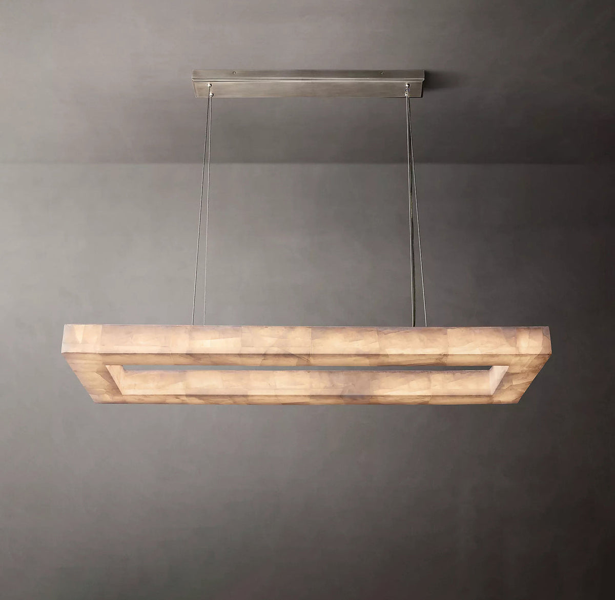 Rivent Alabaster Rectangular Chandelier 72"