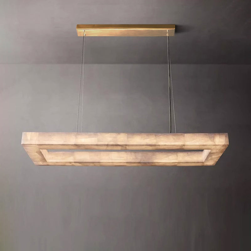 Rivent Alabaster Rectangular Chandelier 54"