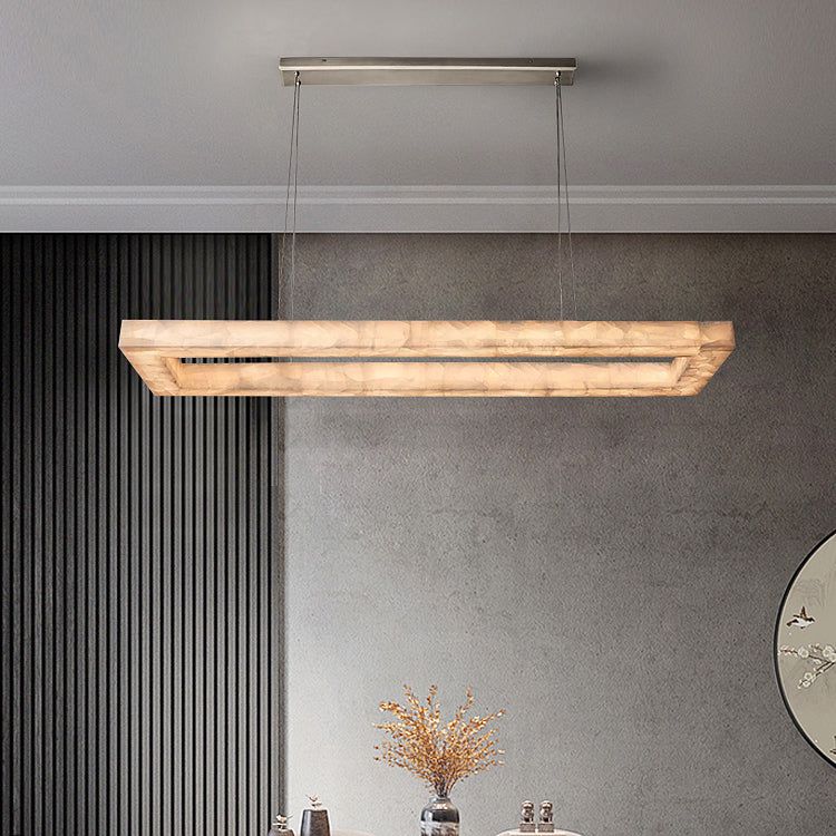 Rivent Alabaster Rectangular Chandelier 54"