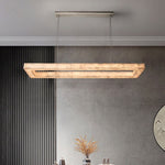 Rivent Alabaster Rectangular Chandelier 72"