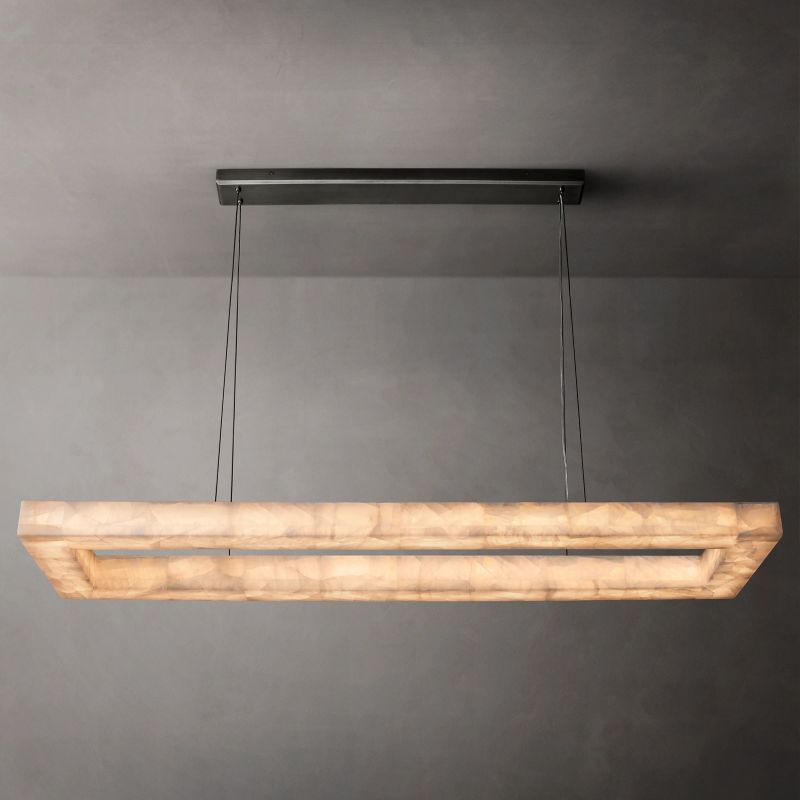 Rivent Alabaster Rectangular Chandelier 54"