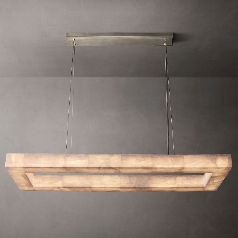 Rivent Alabaster Rectangular Chandelier 54"