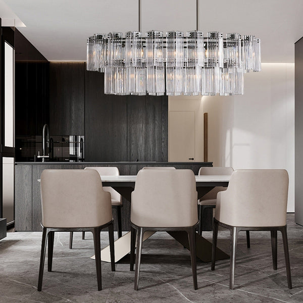 Delsie Glass Oval Chandelier