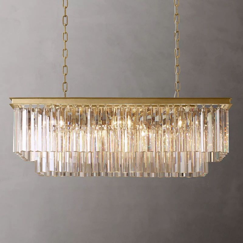 Odeval Rectangular Tiered Chandelier 40"