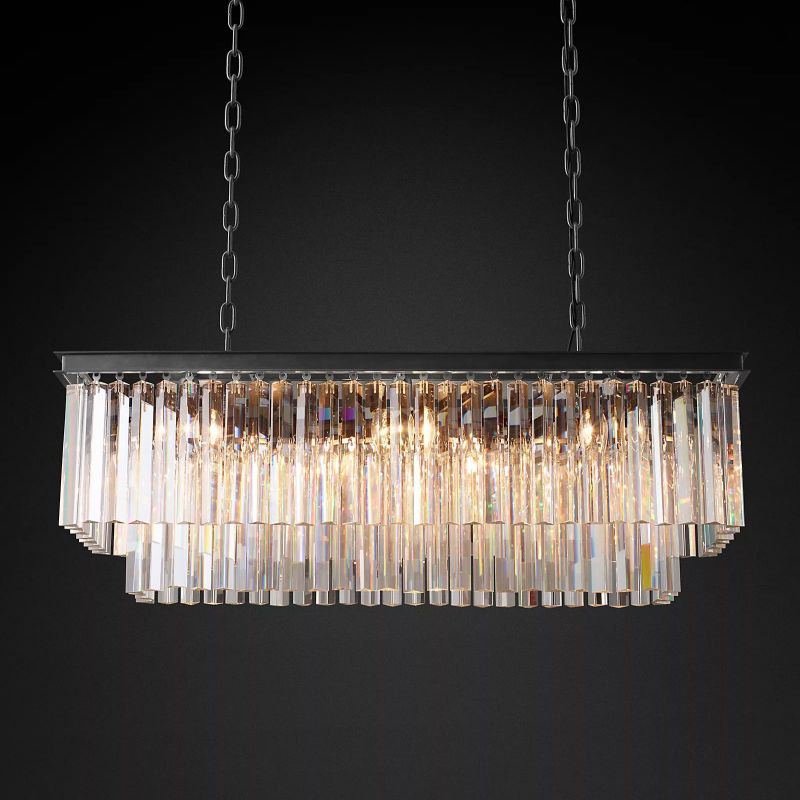 Odeval Rectangular Tiered Chandelier 40"