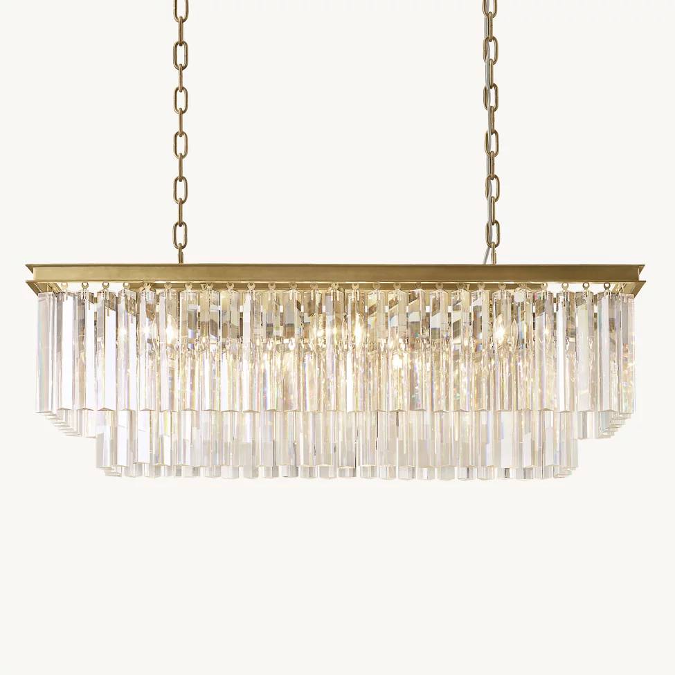 Odeval Rectangular Tiered Chandelier 40"
