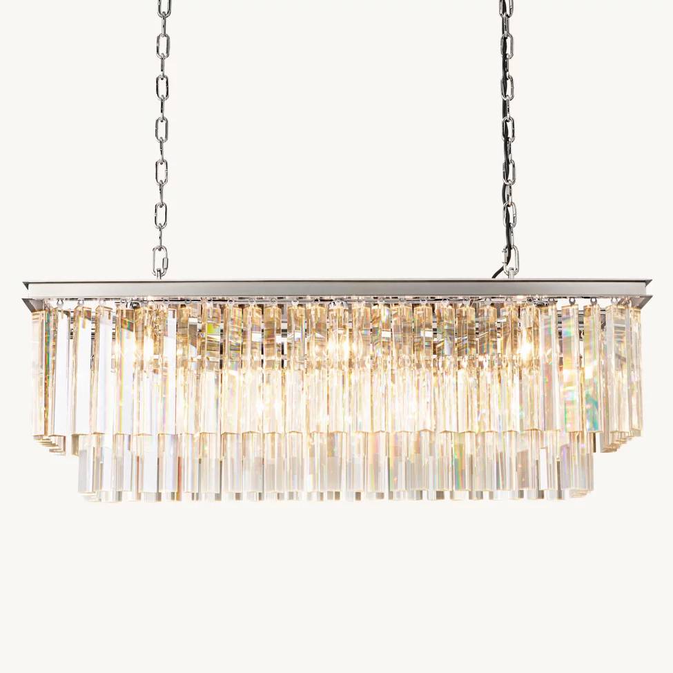 Odeval Rectangular Tiered Chandelier 40"