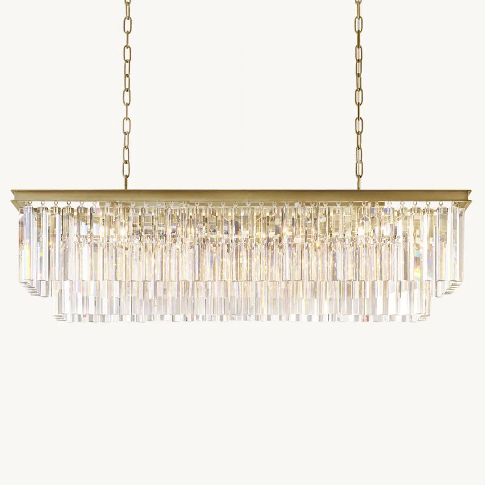 Odeval Rectangular Tiered Chandelier 49"