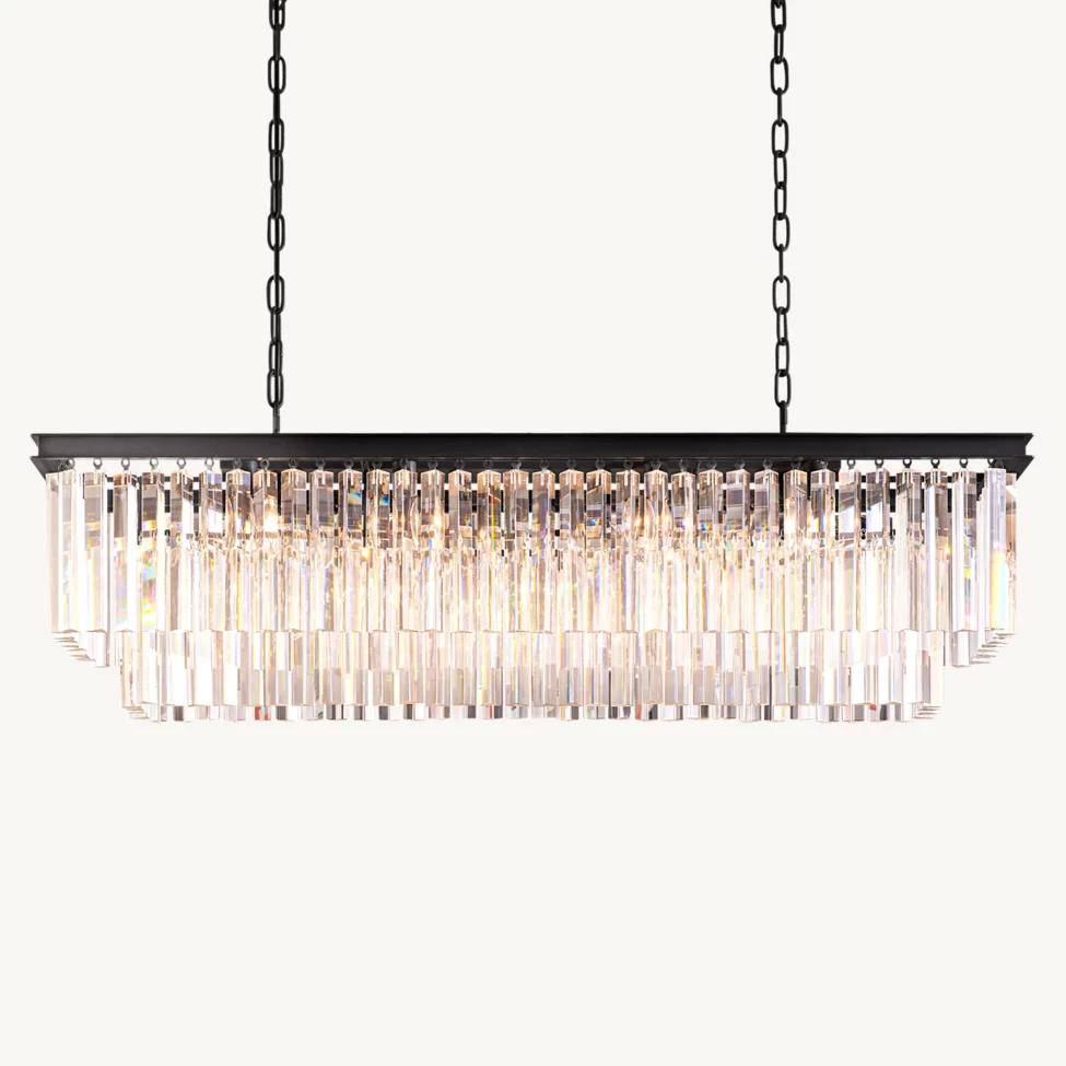 Odeval Rectangular Tiered Chandelier 49"