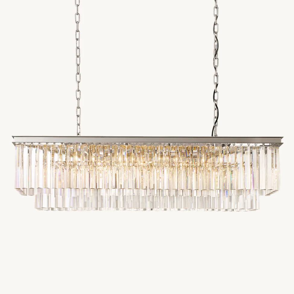 Odeval Rectangular Tiered Chandelier 49"