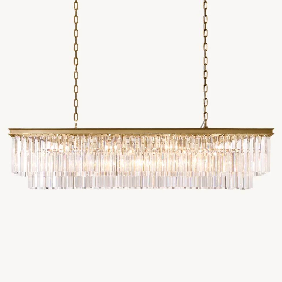 Odeval Rectangular Tiered Chandelier 59"