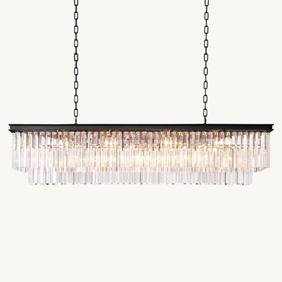 Odeval Rectangular Tiered Chandelier 59"