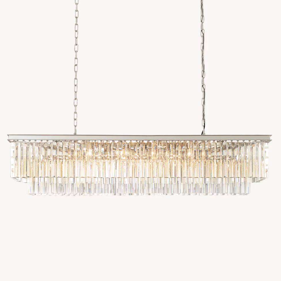 Odeval Rectangular Tiered Chandelier 59"