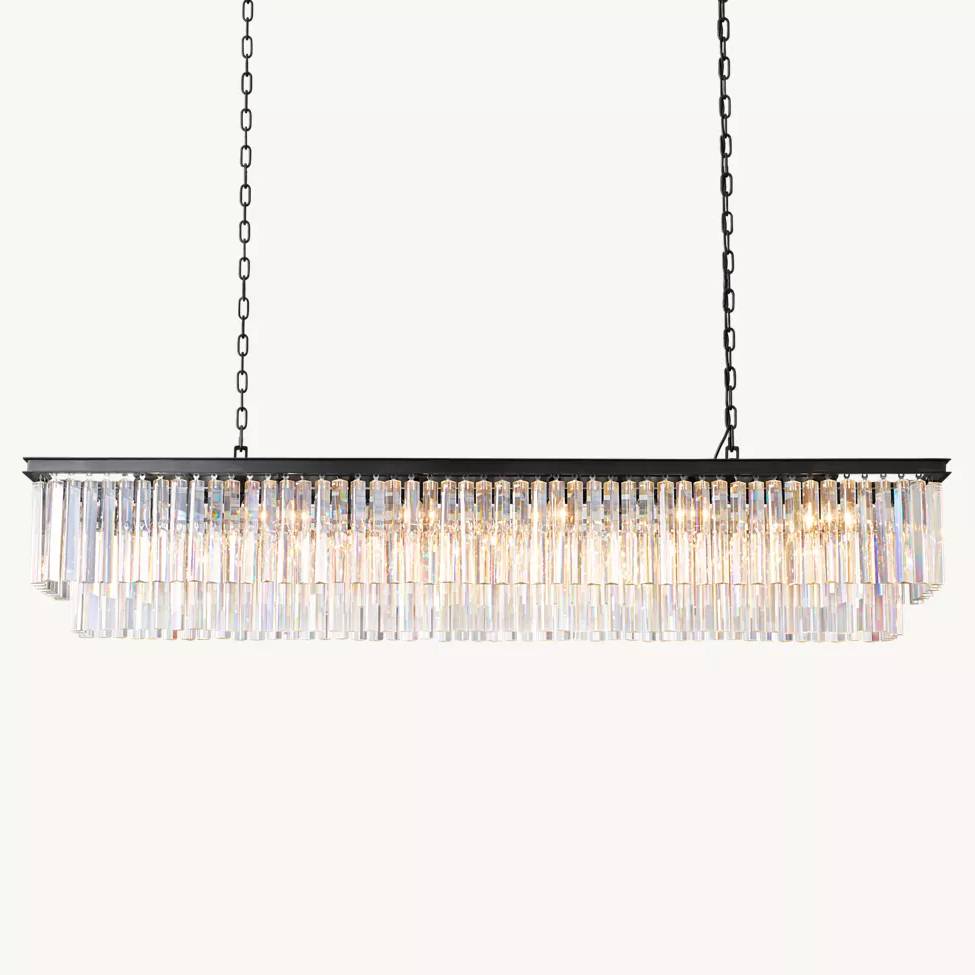 Odeval Rectangular Tiered Chandelier 72"