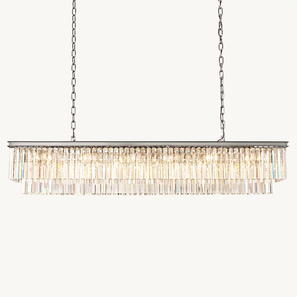 Odeval Rectangular Tiered Chandelier 72"