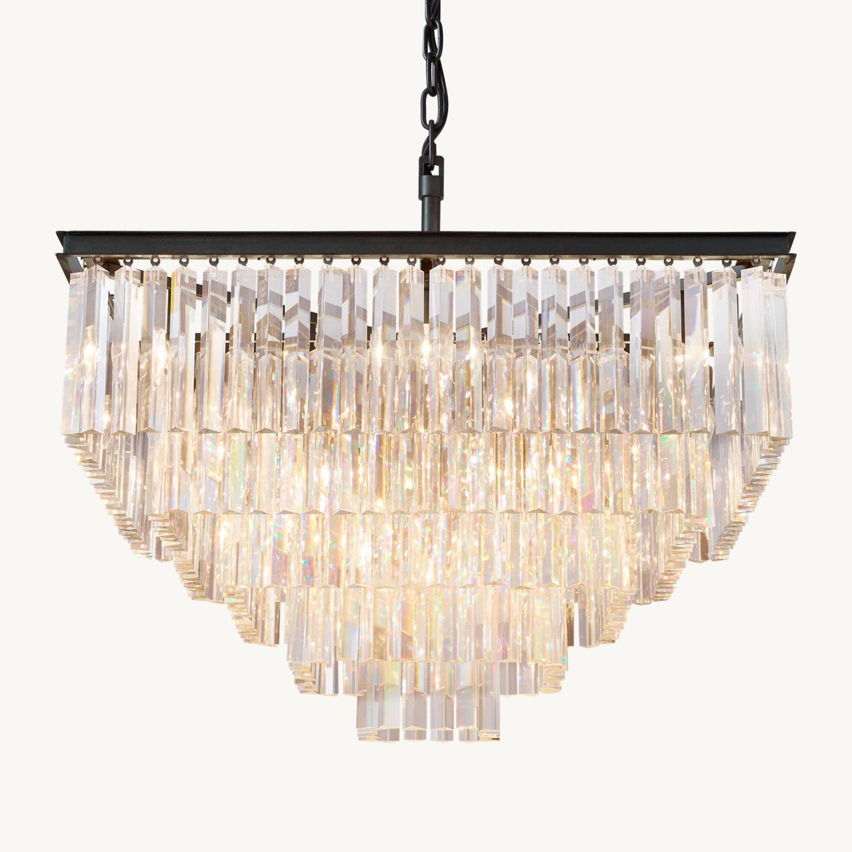 Odeval Tiered Square Chandelier 34"