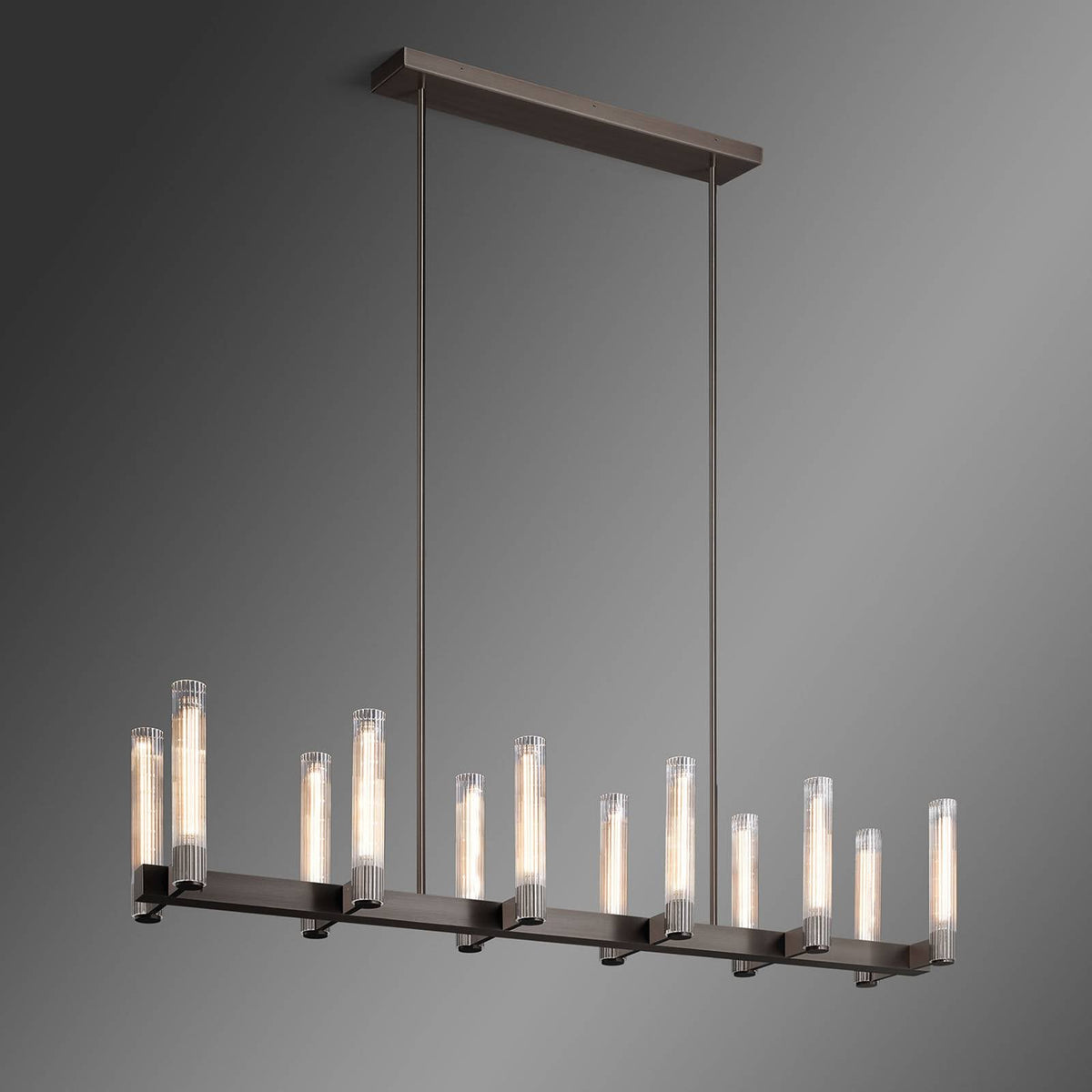 Vallon Glass Linear Chandelier 60"