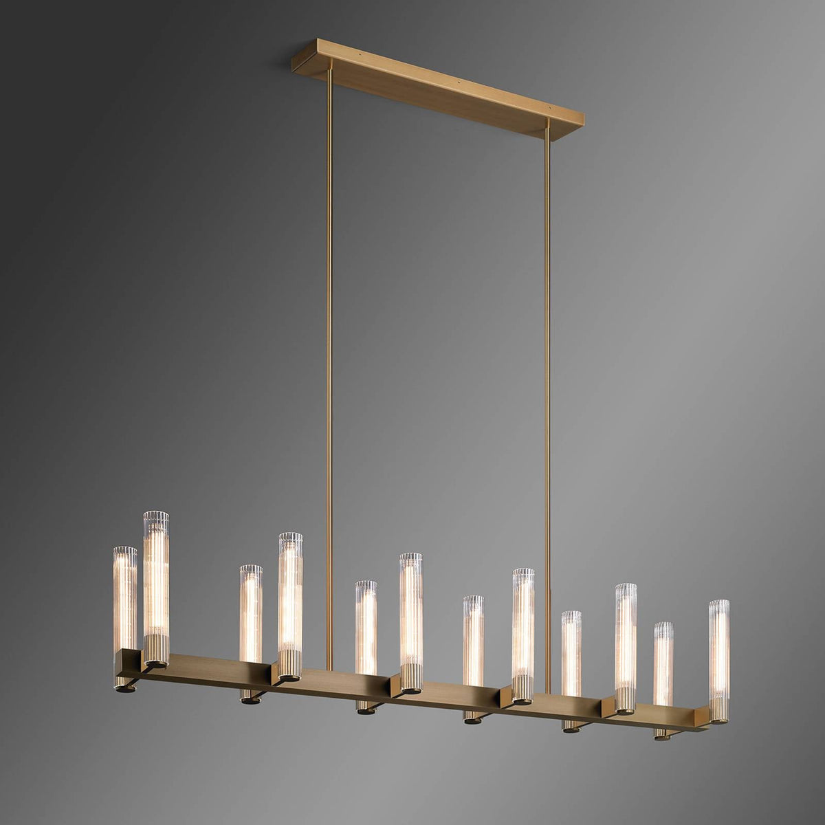 Vallon Glass Linear Chandelier 60"