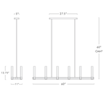 Vallon Glass Linear Chandelier 60"