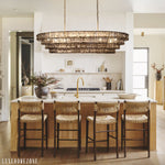 Ghiaccio Glass Oval Chandelier