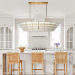 Ghiaccio Glass Oval Chandelier