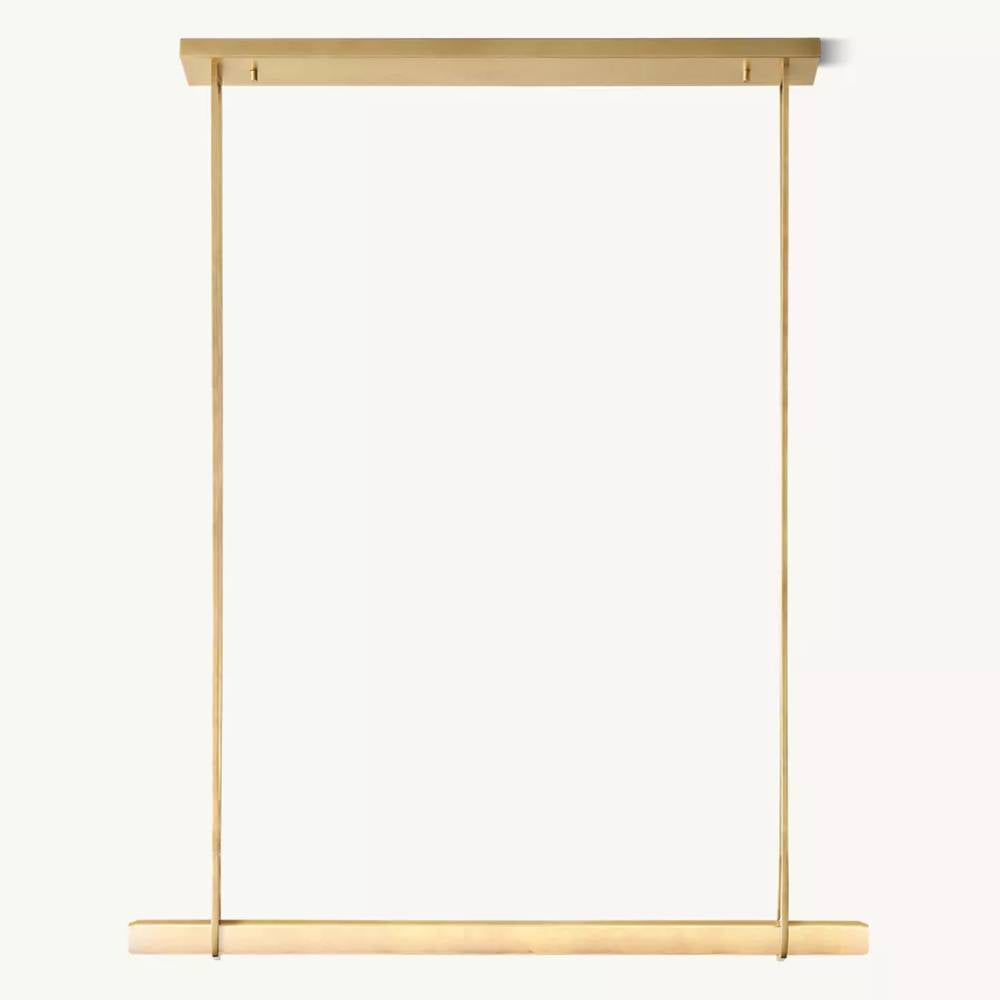 Astrelle Alabaster Single Bar Linear Chandelier 60"